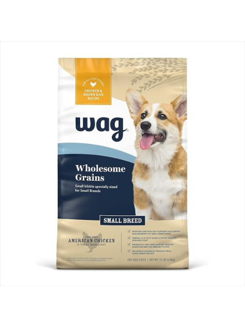 Wag Small Breed Dry Dog Food, Chicken and Brown Rice, 15 lb Bag