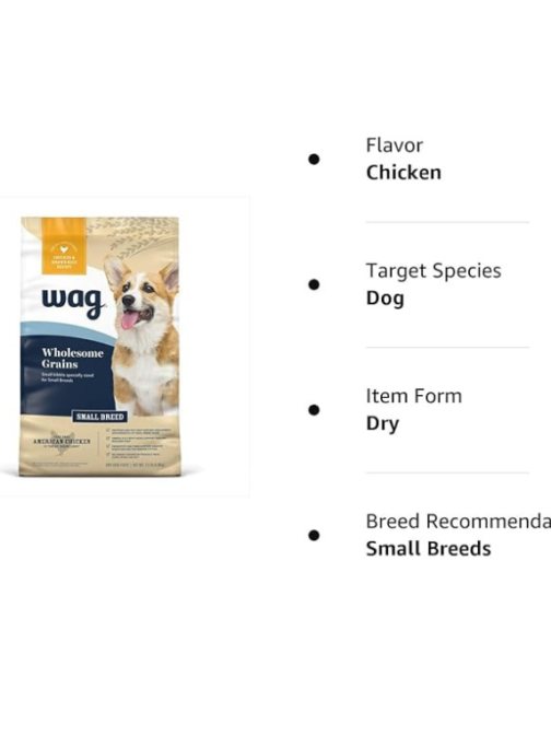 Wag Small Breed Dry Dog Food, Chicken and Brown Rice, 15 lb Bag - Image 3