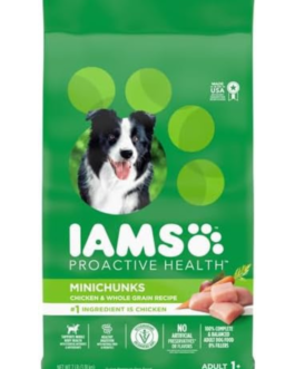 IAMS Adult Minichunks Small Kibble High Protein Dry Dog Food with Real Chicken, 7 lb