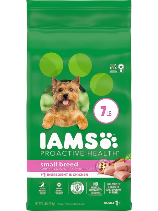 IAMS Small & Toy Breed Adult Dry Dog Food for Small Dogs with Real Chicken, 7 lb