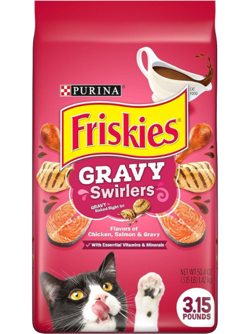 Purina Friskies Dry Cat Food, Gravy Swirlers - 3.15 lb. Bag