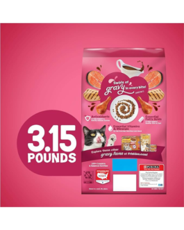 Purina Friskies Dry Cat Food, Gravy Swirlers – 3.15 lb. Bag