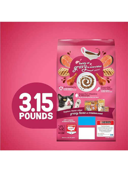 Purina Friskies Dry Cat Food, Gravy Swirlers - 3.15 lb. Bag - Image 2