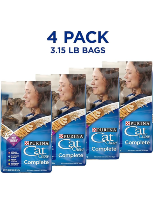 Purina Cat Chow High Protein Dry Cat Food, Complete - (Pack of 4) 3.15 lb. Bags - Image 2