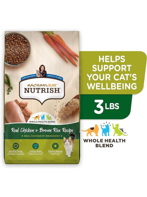 Rachael Ray Nutrish Premium Natural Dry Cat Food, Real Chicken & Brown Rice Recipe, 3 Pounds (Packaging May Vary) - Image 3