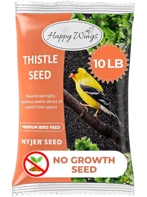 Nyjer/Thistle Seeds Wild Bird Food - 10 Pounds I No Grow Seed I Bird Seed for Wild Birds