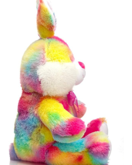 HollyHOME Easter Bunny Stuffed Animal Tie-Dye Rabbit Plush Toys for Kids Multi-Color