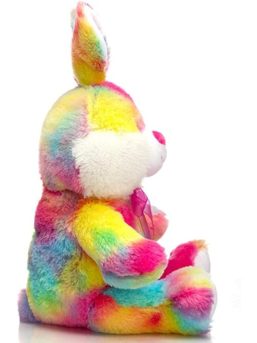 HollyHOME Easter Bunny Stuffed Animal Tie-Dye Rabbit Plush Toys for Kids Multi-Color - Image 2