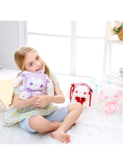 Stuffed Animal Doll Plush Toys, Plushie Animal Toys, Cute Plush Animals, Lolita Bunny 9 Inches, Children's Gifts Rabbit (Purple) - Image 2