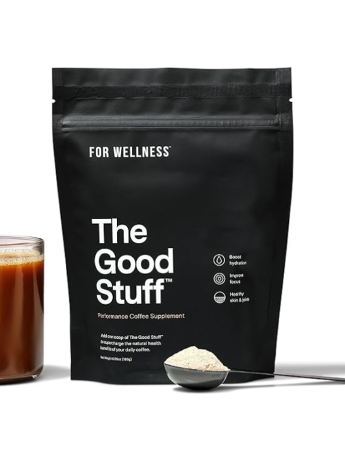 The Good Stuff™ Performance Blend (30 Serving Pouch), Non-Dairy Coffee Supplement with Collagen, L-Theanine and Himalayan Pink Salt – Improves Focus and Increases Energy