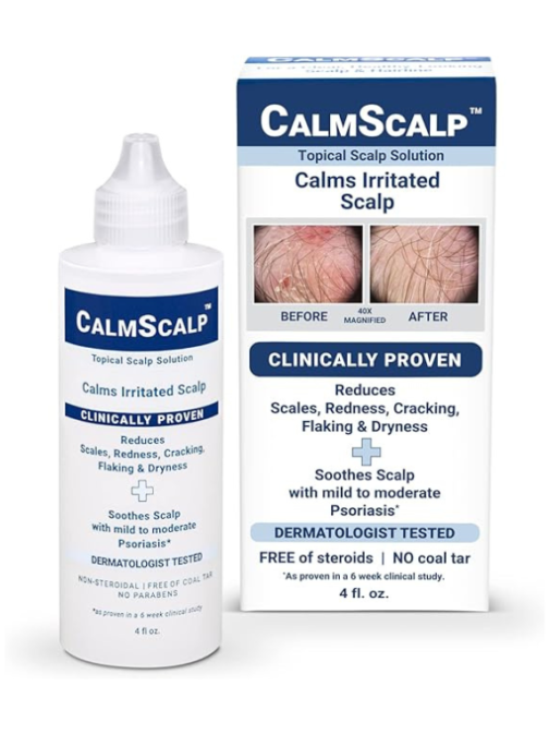 Topical Solution for Symptoms of Mild to Moderate Psoriasis | Irritated Scalp | Hairline Scales | Redness | Dry Scalp | Made in The USA | 4 oz.