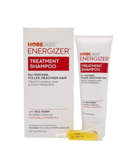 Roll over image to zoom in Hobe Labs Energizer Treatment Shampoo with Jojoba Oil, 4 fl oz Bio- Ferm Penetrates and Removes Excess Sebum Without Chemicals, Soothes and Repairs Damaged Hair and Scalp