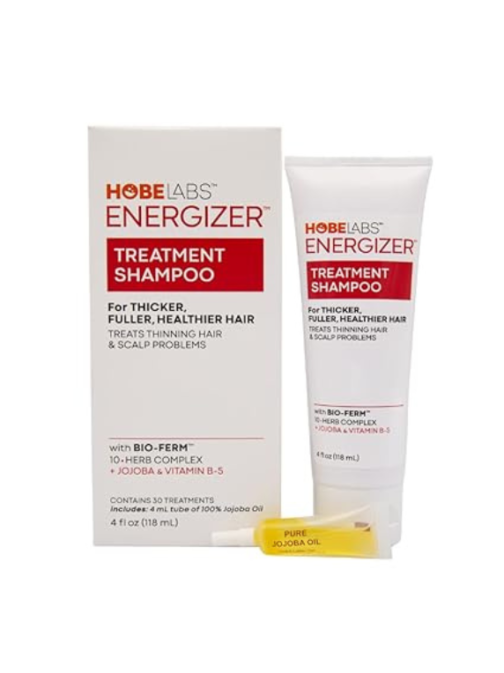 Roll over image to zoom in Hobe Labs Energizer Treatment Shampoo with Jojoba Oil, 4 fl oz Bio- Ferm Penetrates and Removes Excess Sebum Without Chemicals, Soothes and Repairs Damaged Hair and Scalp