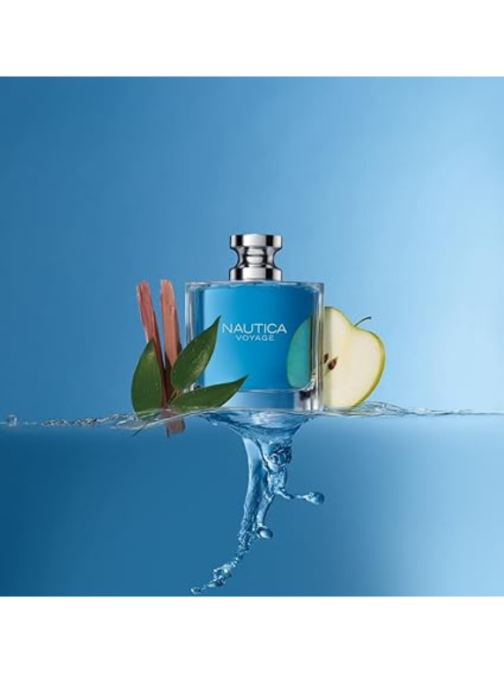 Nautica Voyage Eau De Toilette for Men - Fresh, Romantic, Fruity Scent Woody, Aquatic Notes of Apple, Water Lotus, Cedarwood, and Musk Ideal Day Wear 3.3 Fl Oz - Image 2