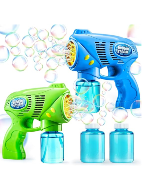 JOYIN 2 Kids Bubble Gun with 2 Bottles Bubble Refill Solution, Bubble Guns Kids 4-8, Bubble Machine Gun for Toddlers 1-3, Bubble Gun Blaster Party Favors, Summer Toy, Outdoors, Easter, Birthday Gift