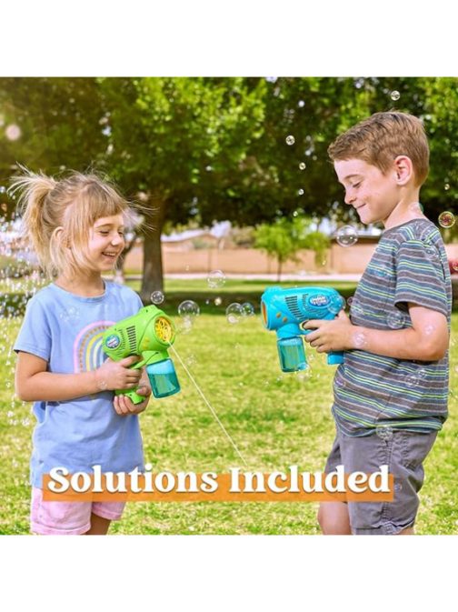 JOYIN 2 Kids Bubble Gun with 2 Bottles Bubble Refill Solution, Bubble Guns Kids 4-8, Bubble Machine Gun for Toddlers 1-3, Bubble Gun Blaster Party Favors, Summer Toy, Outdoors, Easter, Birthday Gift - Image 3